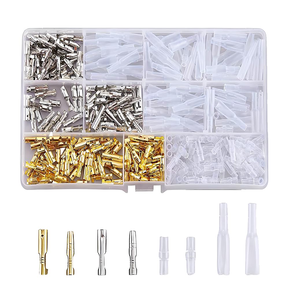 Giboshi Crimp Terminals, 360 Piece Set, Insulated Sleeve with Cover, 6 Types of Gold