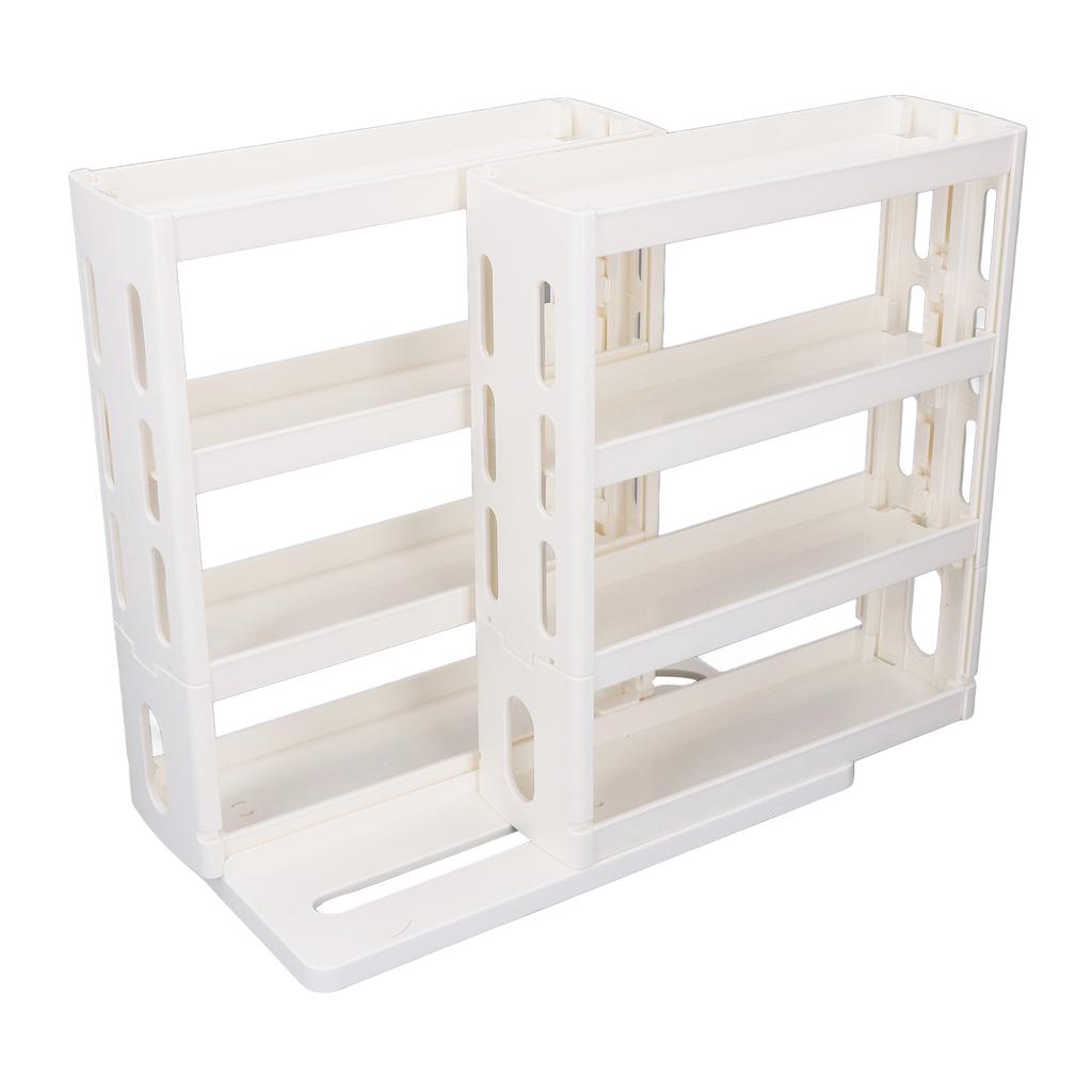 Folding Storage Shelf 90 Degree Rotating Spice Organizer Rack for Kitchen and Bathroom Cabinet