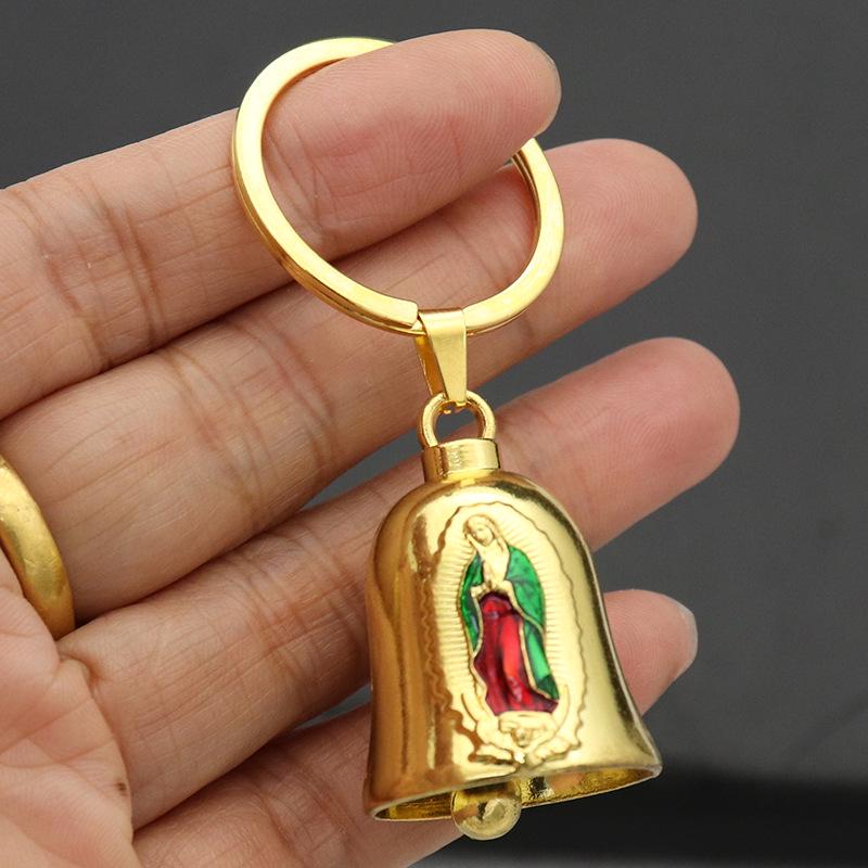 Retro Metal Jewelry Keychain with Bell Pendant - Car and Bag Decoration