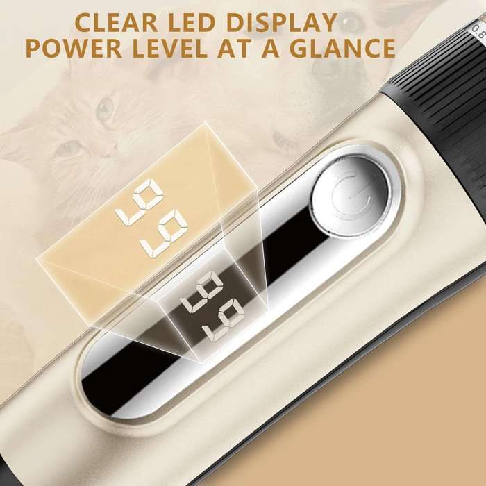 NWOUIIAY - TONDEUSE PROFESSIONNEL CHAT & CHIEN - ECRAN LED - 5 VITESSES - IPX7