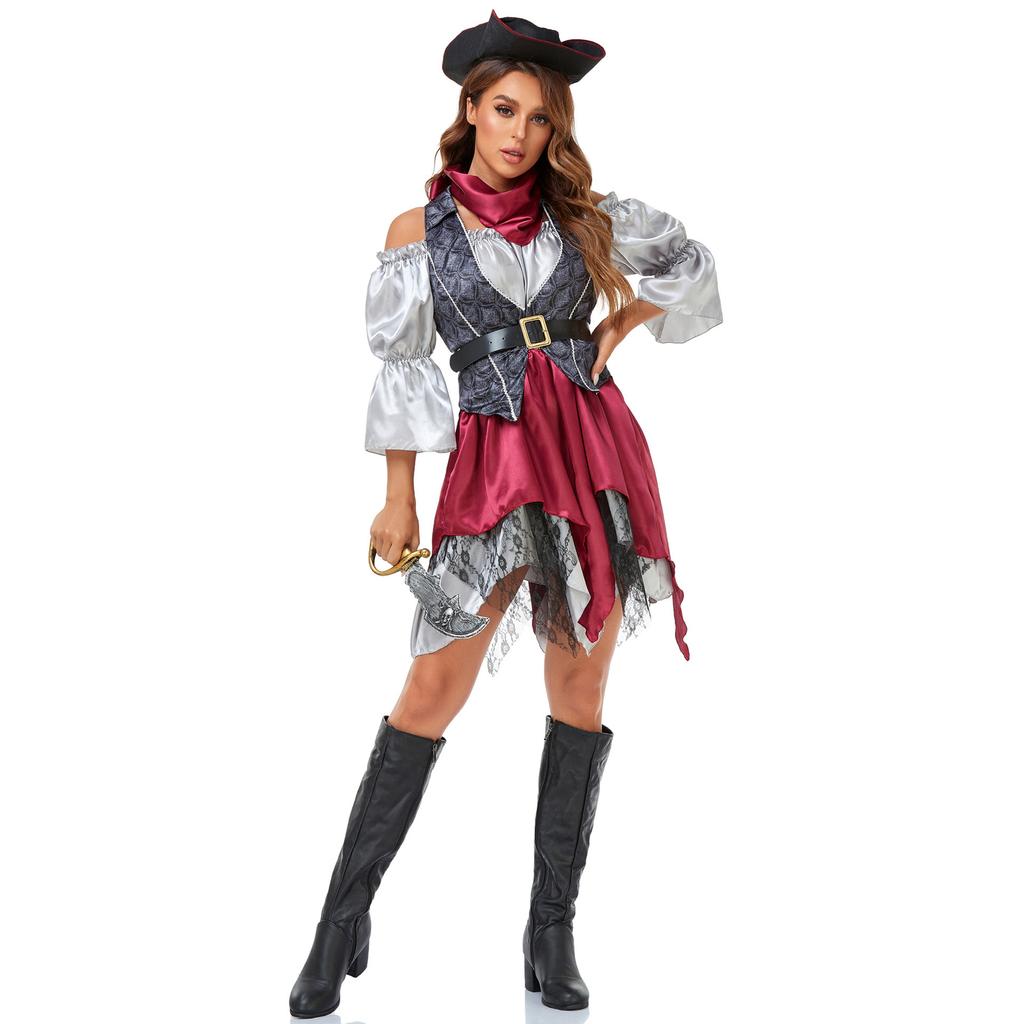 Adult Female Vintage Pirates of the Caribbean Costume Cosplay PLAY Halloween Stage Costume
