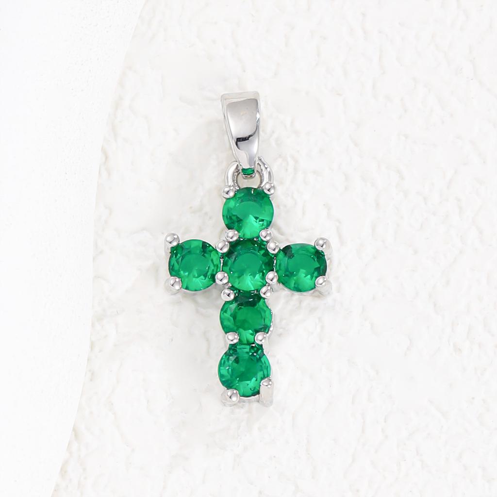 2025 New Stainless Steel Cross Necklace 18K Real Gold Plated Cubic Zirconia Christian Cross Charms Religious Pendant