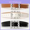 Fashion Waterdiamond Embellished Alloy Belt For Women With Classic Buckle For Dress And Jeans