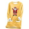 Ladies' Loose And Comfortable Round Neck Christmas Print Thick With Pockets Long Sleeved Top