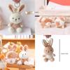 Milk Tea Bunny Plush Keychain With Short Plush Material For Teen Gift