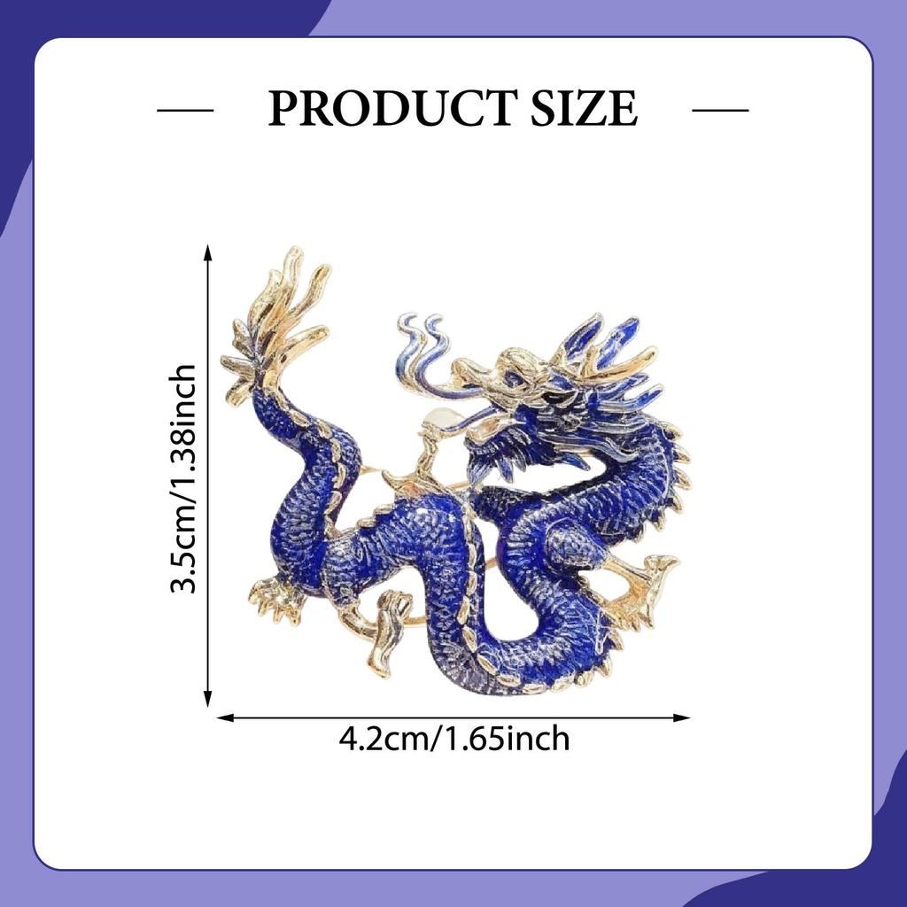 Dragon Brooch Animal Lapel Pin Fashion Jewelry Alloy Carving Artistic Style Suitable for