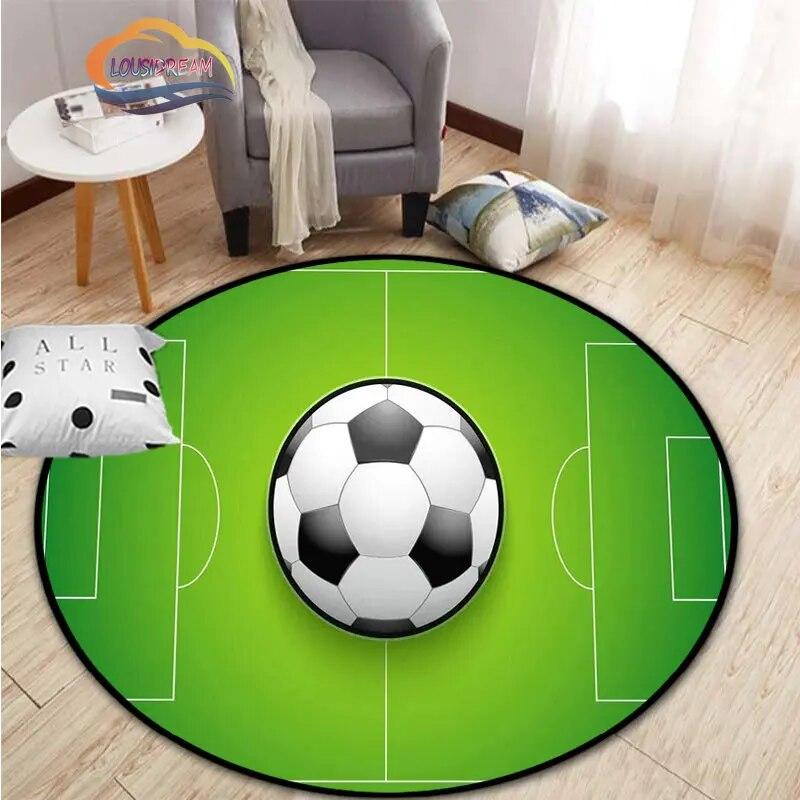 Εικόνες ποδοσφαίρου χαλί κινουμένων σχεδίων ποδοσφαίρου διακόσμηση σαλονιού στρογγυλή καρέκλα κρεβατιού χαλάκι σπίτι πόρτα εισόδου παιδιά