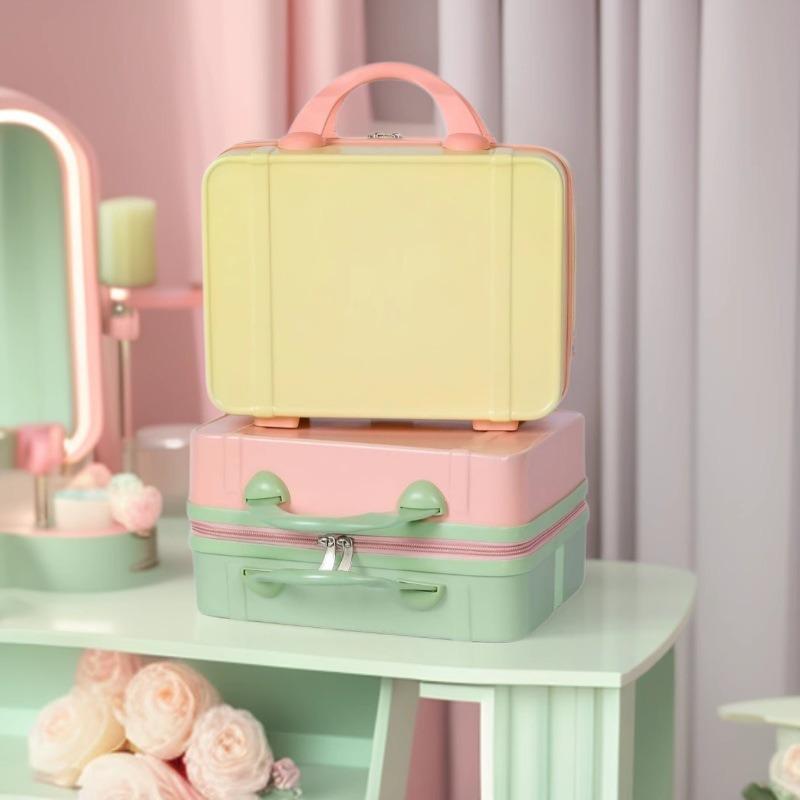 14" Portable Makeup Case: Hangable, Cute ABS Design, Large Capacity, Travel-Friendly Handbag