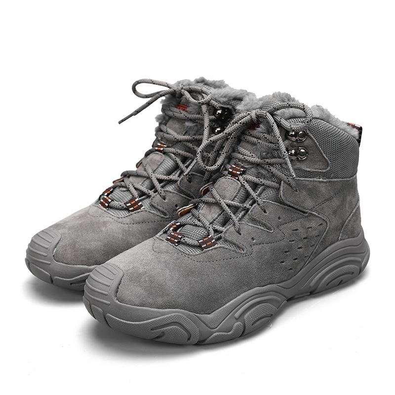 Fashion Men Winter Boots Plus Fur Cold-proof Warm High-top Cotton Shoes Daily Outdoor Warm Men Cotton Shoes Men's Snow Boots