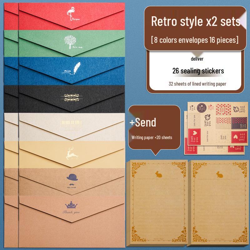 Nordic Style Literary Retro Envelope & Letter Paper Set - Love Letter & Greeting Card Collection