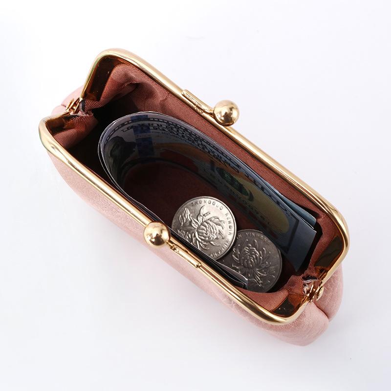 1Pc New Retro Change Bag Women's Short Wallet Buckle Candy Coin Bag Change Bag