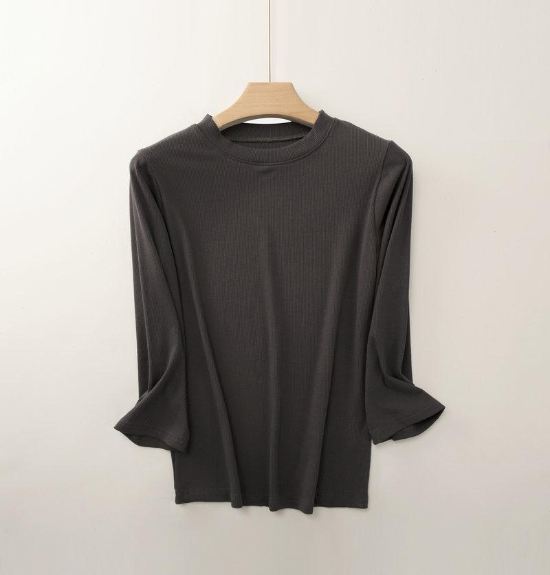 

Женская футболка свободного кроя с рукавами три четверти, круглым вырезом, в повседневном корейском стиле, на раннюю осень. L