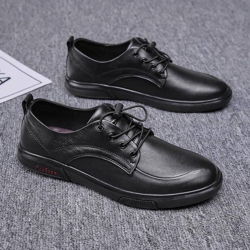 Man Flat Genuine Leather Classic Mens Sneakers Outdoor Lace-up High Quality Italian Handmade Formal Oxfords Shoes Big Size 38-47