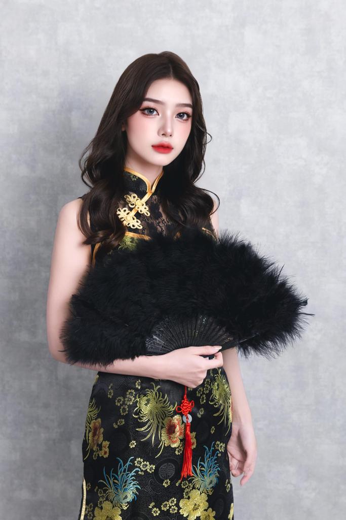 Clearstone Cosplay Fan, Feather Fan, Rich, Unisex, Black