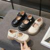 Elegant Girls' Little Leather Shoes 2024 Spring New Children's Mary Jane Shoes Little Princess Soft Sole Cute Kids Versatile PU
