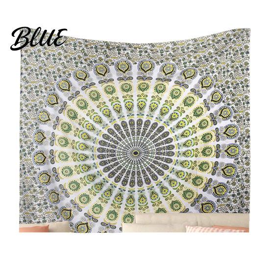 Retro Style Wall for Dorm Circular Pattern Tapestry Indian Hanging Bohemian Tapestry Rectangular Bedroom Living