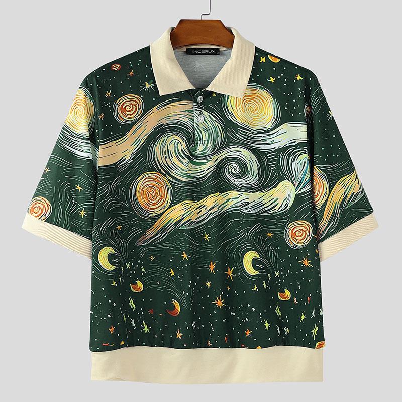 INCERUN Summer Men Short Sleeve Printing Hawaii Casual Loose T-Shirts