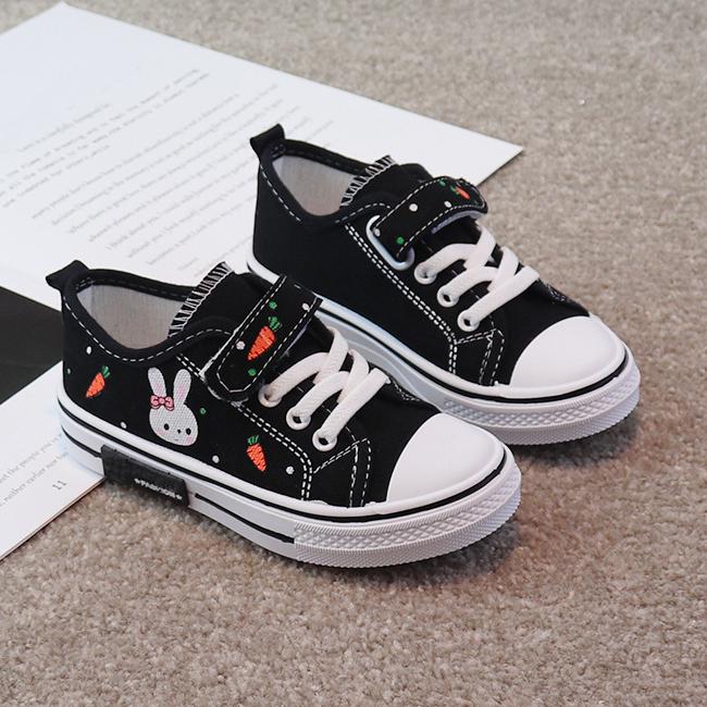 Kids Shoes Girl Sneakers Cute Cartoon Rabbit Flats Children Casual Sneakers Canvas Sports Tennis Shoes for Girl