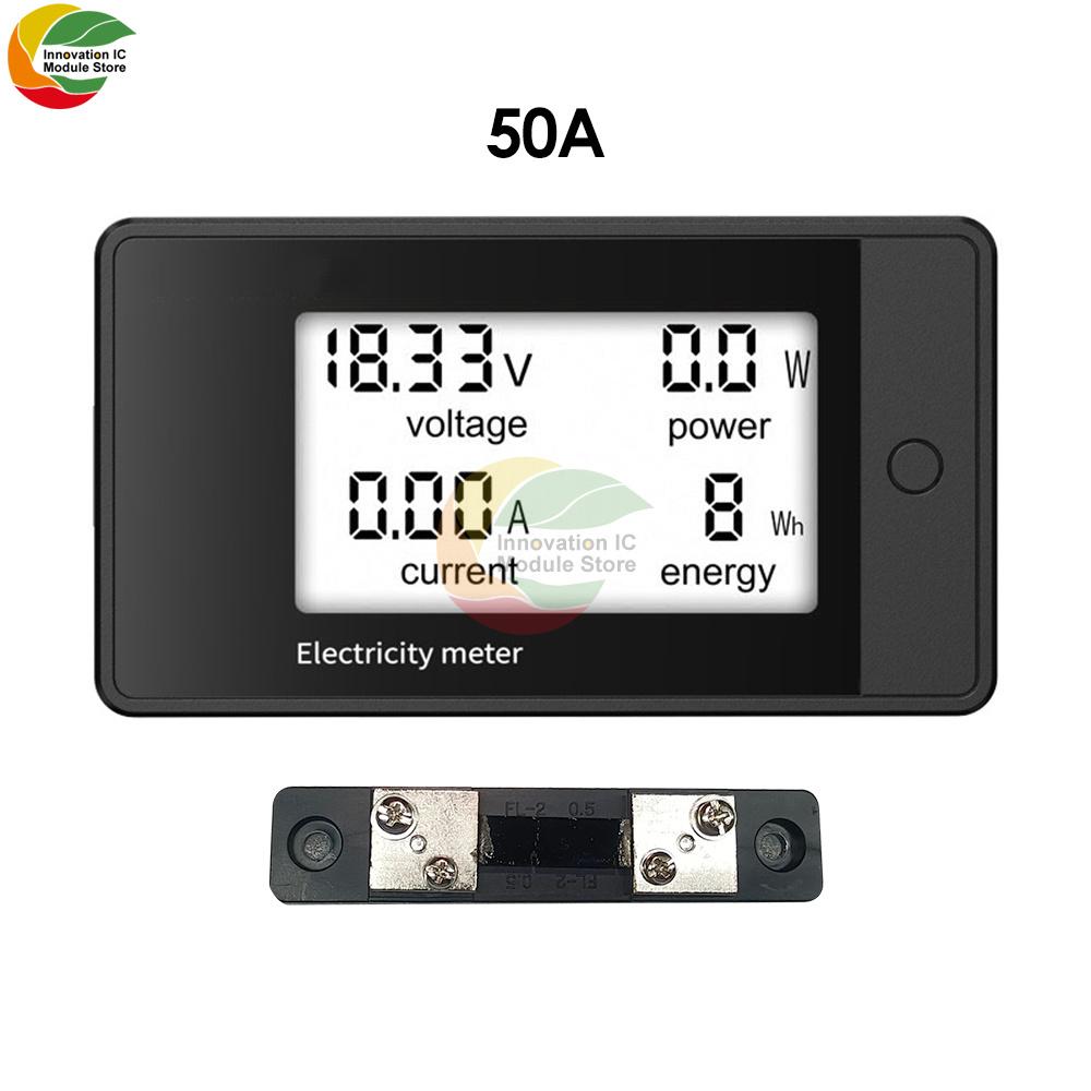 9050-4D, DC8-100V 20A 50A 100A 200A 4 in 1 LCD DC Digital Display Power Meter Voltage Ammeter Power Tester Digital Meter Module