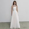 Elegant and Simple Tube Top Wedding Dress Removable Scarf Temperament Bride Travel Photography Light Wedding Dress Lawn Wedding Mori Main Dress