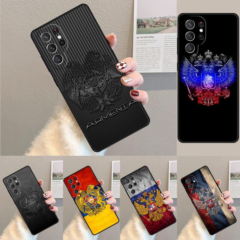 Armenia Coat Of Arms Flag Phone Case for Samsung Galaxy note 10 pro S26 Ultra S23 S24 FE S25 S21 S22 PLUS shockproof Cove