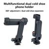 Adjustable Phone Clamp Holder with 360 Degree Rotation & 180 Degree tilts Cell Phones Tripods Mount for Mobile Photography