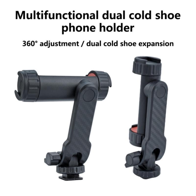 Adjustable Phone Clamp Holder with 360 Degree Rotation & 180 Degree tilts Cell Phones Tripods Mount for Mobile Photography