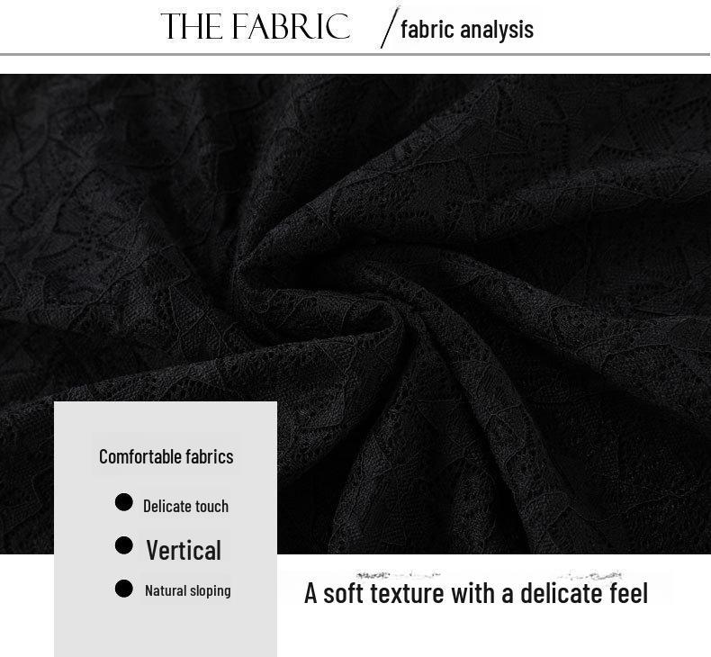 2023 Summer Plus Size Black Lace Skirt Dress - Fashionable, Slimming Women's Wear