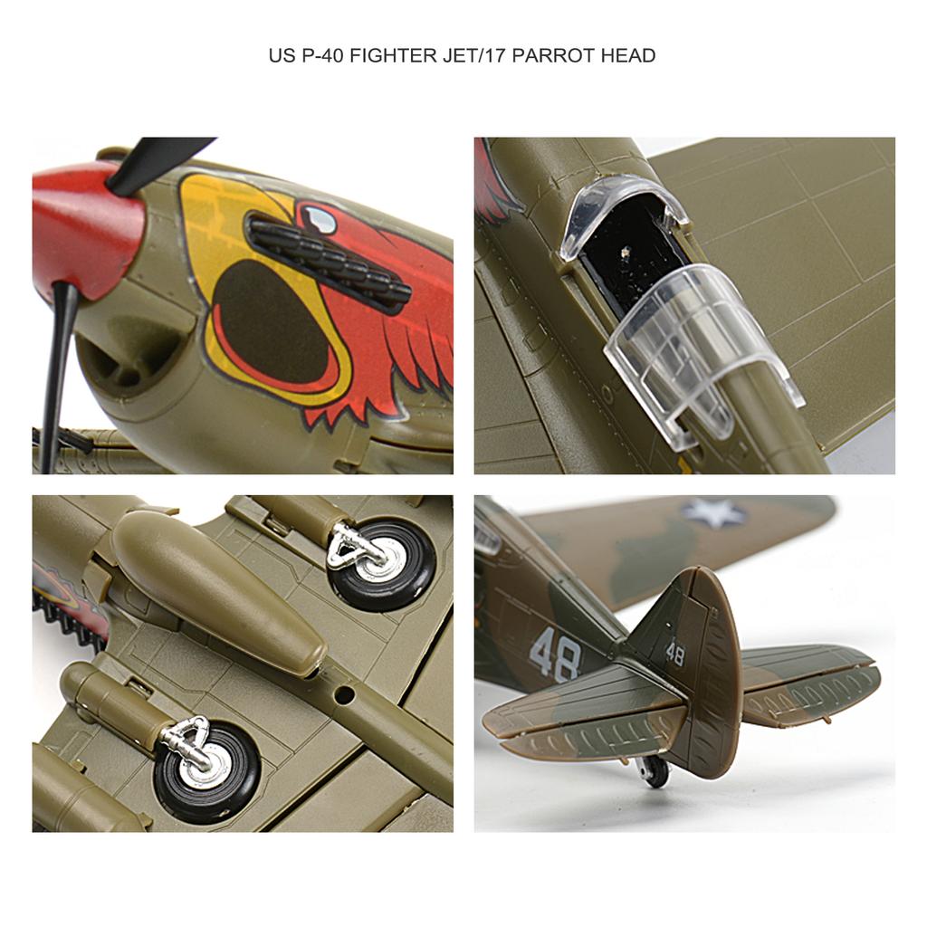 1/48 WWII Fighter Model AirForce P-40 Tomahawk Military Flying Tigers Warplane P51 MUSTANG F4U BF109 Fighter Model Puzzle Toys