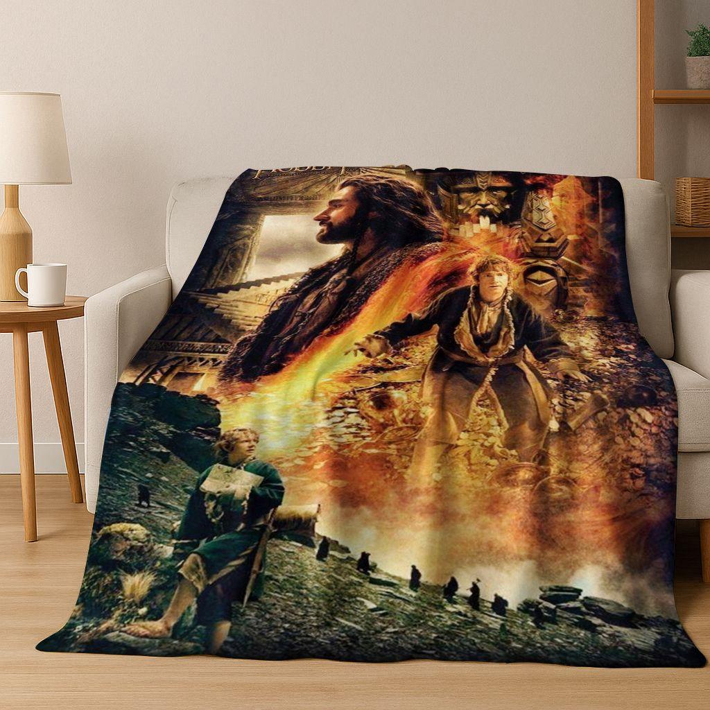 26 Style L-Lord of Rings H-Hobbit Movie Flannel Blanket,Warm and Cozy Soft Throw Blanket for Home Bedroom Bed Sofa Cover Gift