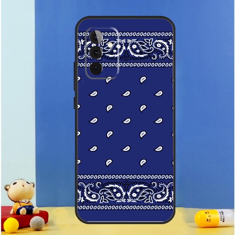 Blue Bandana Case For Samsung Galaxy A06 A56 A16 A36 A55 A35 A33 A53 A13 A23 A17 A54 A34 A14 A52 A32 A15