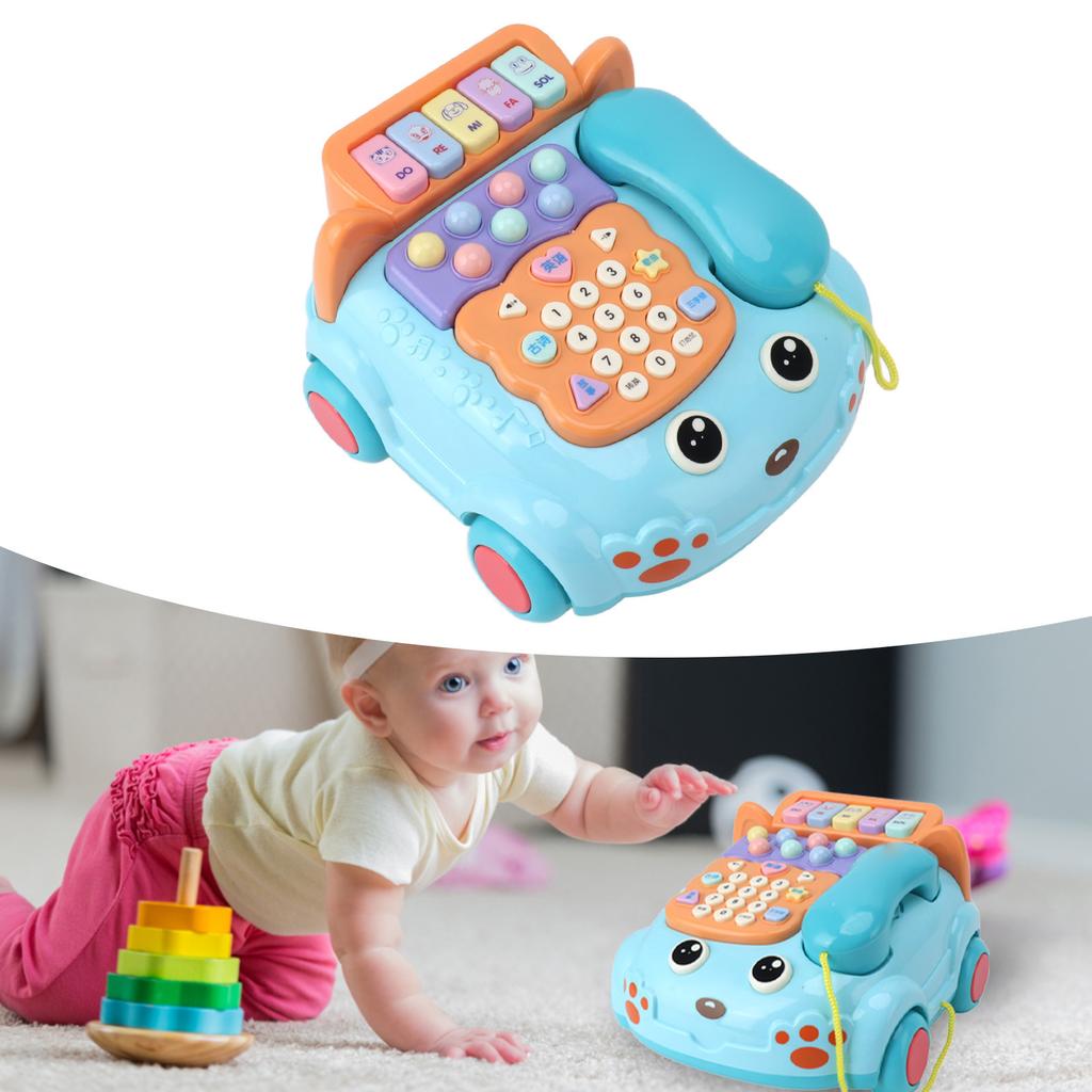 Baby Phone Toy Cartoon with Music Light Children Kids Pretend Phone Parent Child Interactive Educationcal Chinese English Bilingual Toy