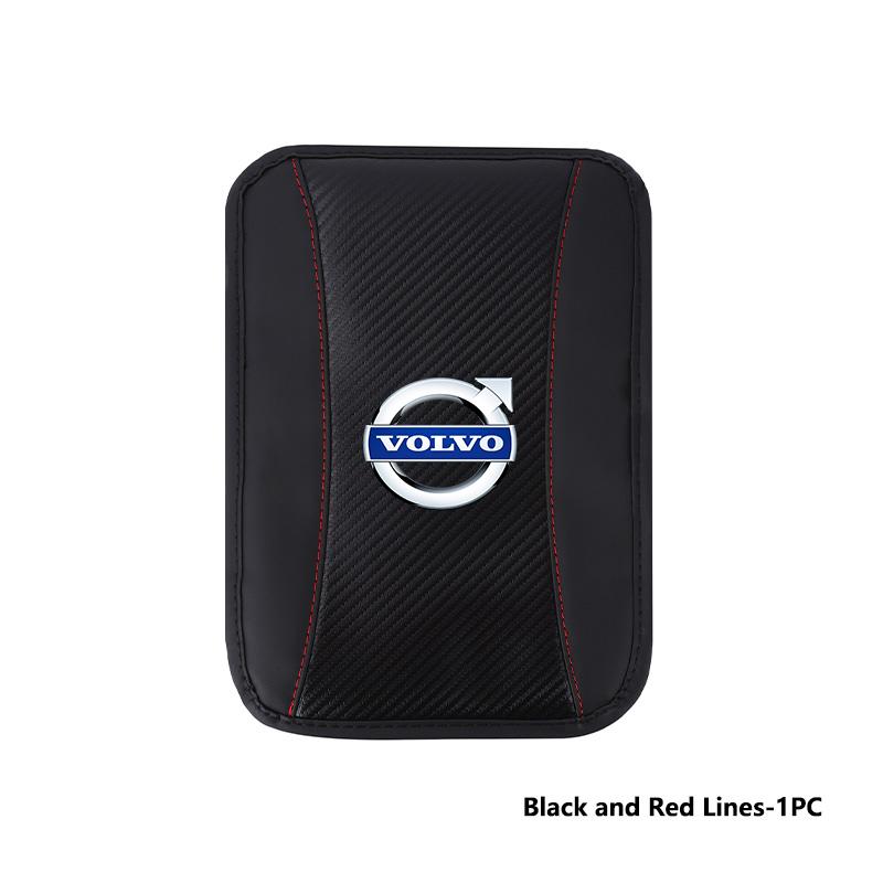 Car Console Armrest Pad Carbon Fiber Leather Auto Cushion Cover For Volvo V50 S60 XC60 S40 XC40 XC90 V70 XC70 C30 V40 V60