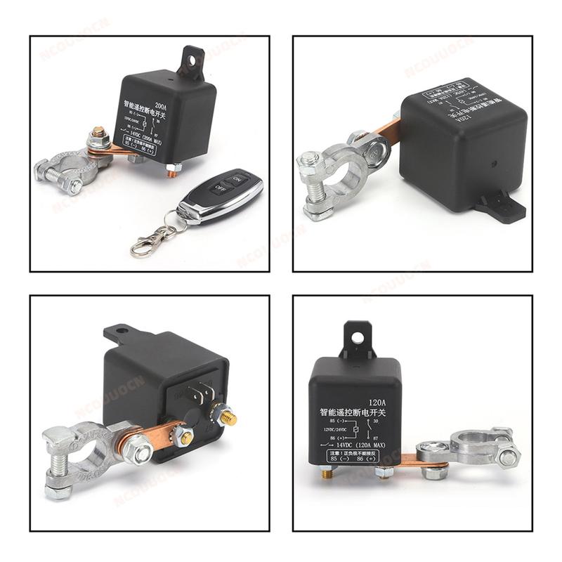 Universal Battery Switch Relay 12V 24V 120A 200A 250A Wireless Remote Control Disconnect Cut Off Isolator Master Switches