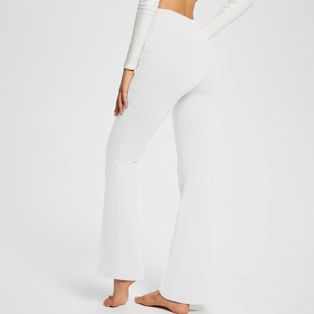 Women's Wear of Pure Color Casual Micro Flare High Waist Slim Wide Foot Yoga Fitness Pants Spring and Summer 2026