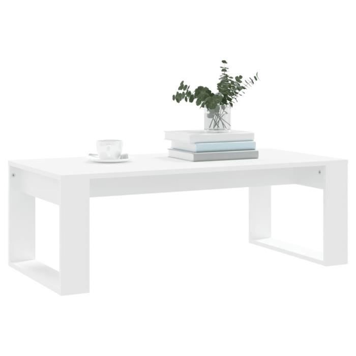 VidaXL Table basse blanc 102x50x35 cm bois d'ingénierie 823358
