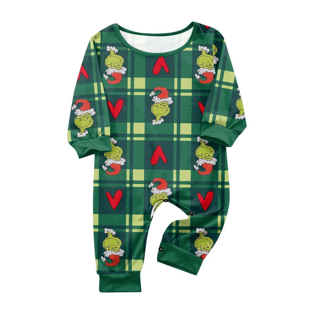 Print Cute Family Set Pajamas, Home Clothes, Family Set Long Sleeve Top Pants Set