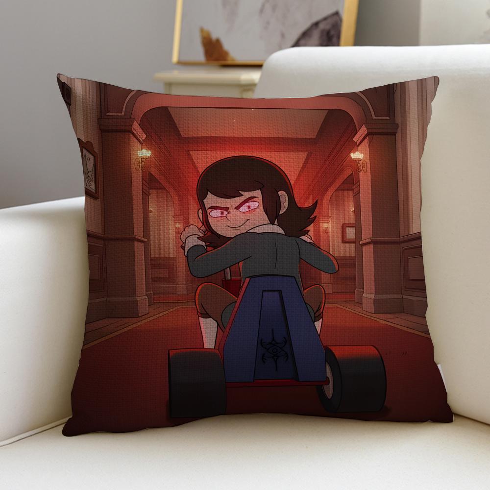 Spooky HHaunted HotelS Cushion Cover Breathable and Skinfriendly Linen Pillowcase Square Removable and Washable Cushion