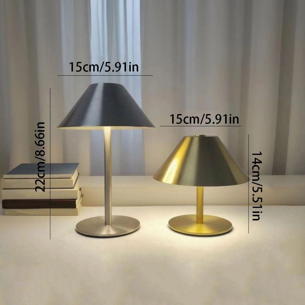 Touch Control Mushroom Bedside Lamp Creative Metal Reading Lamp Atmosphere Lamp  Bedroom Desk