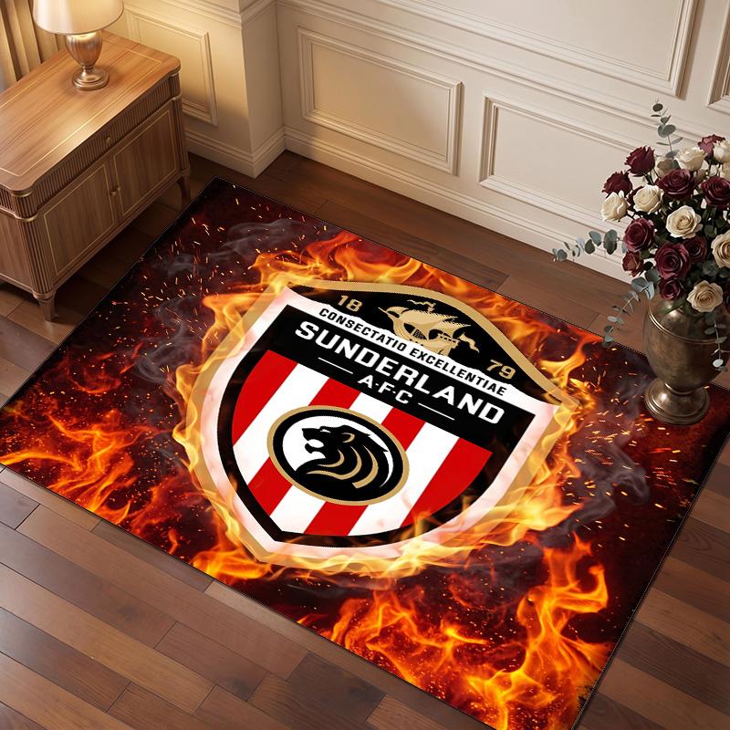 Tappeto in Velluto di Cristallo con Stampa del Sunderland Football Club, Comodo Assorbente d'Acqua Antiscivolo Tappeto per Pavimenti Interni