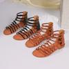 Sandali Zeppa Bocca di Pesce Stile Bohemia da Donna Scarpe Gladiator con Zeppa Piattaforma con Zip Scarpe Estive in PU Gelatina per Donna Sandali Bassi