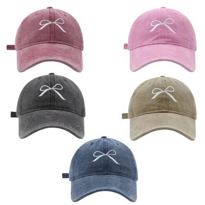 Moderne Baseballkappe Hut für Mädchen Frauen Gestickte Schleife Lässiger Hut für Sport Fitnessstudio Berg Camping Hut Outdoor Aktivität
