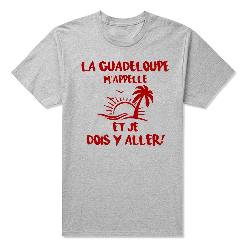 Nový letní styl Guadeloupe bavlna krátký rukáv vtipné tričko grafické Harajuku hip hopové tričko streetwear