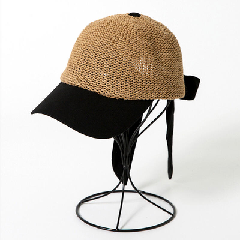 [THE LAURA] Fashion Baseball Cap - Governor Ribbon Cap H001 beige