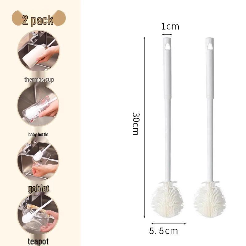 Flexible Long-Handled Cup Brush for Cleaning Insulated Bottles and Baby Bottles