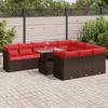 VidaXL Garden Furniture and Cushions 11 Pcs Brown Braided Resin Acacia, Outdoor Sofa Set, Garden Lounge, 3326235