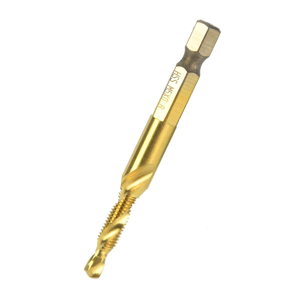 HSS 6.35mm Hex Shank Tap Drill Bit Through-Hole Inner Chip Removal Tap Drill 15mm(M3)