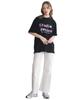 BONIEE Flower Typo Logo Graphic Loose T-Shirt Black