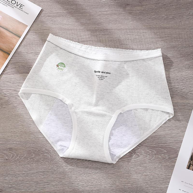 Lady Plus Size Cotton Period Extended Crotch Leakproof High Waist Triangle Briefs