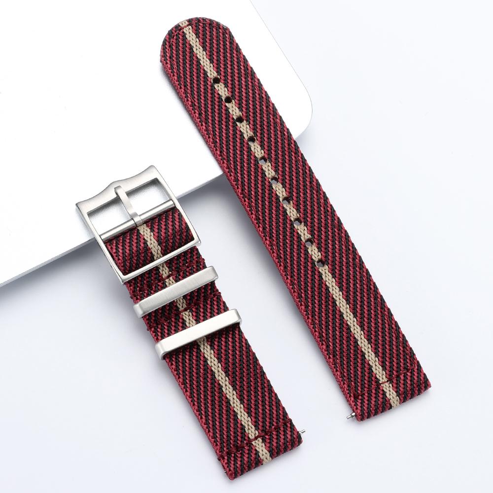 Ribbed Nylon Watch Strap for Omega 20mm 22mm Woven Nylon Watchbands for Seiko Men's Military Sport Breathable Wristwatch Band